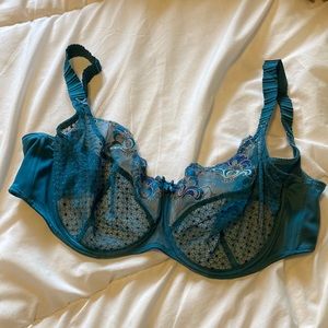 Empreinte Ornella Full-Coverage Lace Bra in Teal